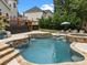 Beautiful pool with stone accents, a waterfall feature, and inviting lounge chairs at 191 Harris Farm Rd, Mooresville, NC 28115