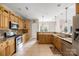 Spacious kitchen with stainless steel appliances, ample counter space and tile flooring at 233 Highland Forest Dr, Clover, SC 29710