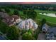 Breathtaking aerial view of a luxurious home backing onto a golf course with a serene pond at 300 Eagle Bend Dr, Waxhaw, NC 28173