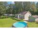 Charming home with a lush lawn, above ground pool, patio area and additional storage shed at 3770 Buck Point Rd, Catawba, NC 28609