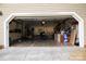 Spacious garage with plenty of room for parking and storage; a motorcycle is inside at 9232 Chislehurst Rd, Mint Hill, NC 28227
