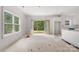 Unfinished living room with exterior door to deck and natural light at 4615 Yellow Poplar Ln, Concord, NC 28025