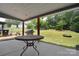 Inviting backyard with covered patio, BBQ grill, and well-maintained lawn at 502 Allison Nw St, Concord, NC 28025