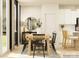 Dining room with a modern table and chairs, and a serving station against a blue wall at 1616 Swallow Tail Dr, Cramerton, NC 28012