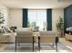 Living room with modern seating, large windows, and stylish decor at 1616 Swallow Tail Dr, Cramerton, NC 28012