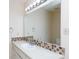 Well-lit bathroom with a large mirror, vanity and decorative tile backsplash at 238 Pointe Cir, Rock Hill, SC 29732