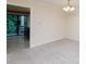 Dining area with neutral carpet, chandelier, and access to an outdoor deck at 238 Pointe Cir, Rock Hill, SC 29732