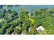 Aerial view of community on the lake surrounded by lush, mature trees at 4552 Sawgrass Ct, Denver, NC 28037
