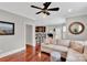 Open concept living room with hardwood floors and lots of natural light at 4552 Sawgrass Ct, Denver, NC 28037