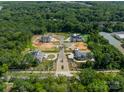 A picturesque aerial view of an upscale neighborhood surrounded by lush greenery at 8022 Litaker Manor Ct, Charlotte, NC 28270