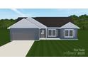 Rendering of an exterior elevation, featuring a garage, covered front porch, shutters and siding at 6155 Long Branch Rd, Salisbury, NC 28147