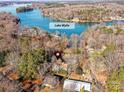 Aerial view of property near Lake Wylie, showing house location at 9004 Cebu Ct, Tega Cay, SC 29708