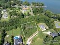 Aerial shot of a 0.66 acre lot at 127 Palos Verde Dr, bordering Lake Norman at 127 Palos Verde Rd, Mooresville, NC 28117