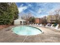 Community pool with lounge chairs and a nearby pool house at 430 Queens Rd # 712, Charlotte, NC 28207