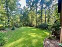 Expansive, well-maintained backyard with lush green grass and mature trees, perfect for outdoor activities at 460 27Th Avenue Nw Cir, Hickory, NC 28601