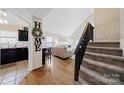 Stylish staircase leading to upper level from entryway at 905-A Linney Ln, Shelby, NC 28152