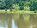 Scenic pond featuring benches by the walkway surrounded by mature trees and greenery at 8605 Carly Ln, Mint Hill, NC 28227
