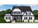Rendering of a two story house with white siding, black accents, mature landscaping, and a covered front porch at 2025 Parks Rd, Salisbury, NC 28147