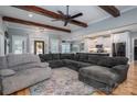 Open living space with hardwood floors and exposed beams at 329 Wintergreen Ct, Kings Mountain, NC 28086