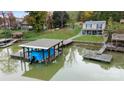 Waterfront home showcasing a covered boat dock with boat and jet ski parking, and peaceful water views at 287 Ben Eller Ln, Taylorsville, NC 28681