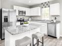 Modern kitchen with white cabinets, granite countertops, stainless steel appliances, and an island at 1933 Stephens Farm Dr, China Grove, NC 28023