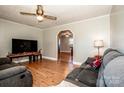 Spacious living room with hardwood floors and comfortable seating at 316 Brawley Rd, Cleveland, NC 27013