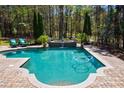 Relaxing pool with fountain feature and plenty of surrounding space at 16908 Ashton Oaks Dr, Charlotte, NC 28278