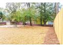 Spacious backyard with shed, firepit, and mature trees at 6372 Morehead Rd, Harrisburg, NC 28075