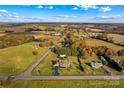 Aerial view showcasing home, expansive lot, and rural landscape at 4723 Old Mountain Rd, Stony Point, NC 28678