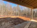 Under-construction backyard with cleared land and wooded backdrop at 1029 Wandsworth Pl # Ken0105, Charlotte, NC 28215