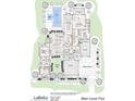 Detailed floor plan showcasing the layout of the main level, including kitchen, living, dining, bedrooms, and outdoor amenities at 1401 Samuel Spencer Pkwy, Davidson, NC 28036