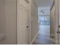 Welcoming hallway with modern gray walls and contrasting white trim at 525 N Graham St # 3A, Charlotte, NC 28202