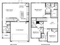 Two-story home floor plan, showcasing a two-car garage and spacious primary suite at 4011 Bufflehead Dr, Charlotte, NC 28269