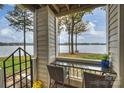 Relaxing balcony with seating area offers stunning waterfront views and a peaceful outdoor space at 907 Southwest Dr, Davidson, NC 28036