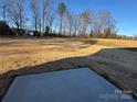 Open backyard with a concrete pad and mature trees at 174 Salem Springs Ln, Statesville, NC 28625