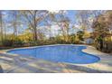 Irregular shaped pool surrounded by trees at 3315 Harvey Ln, Monroe, NC 28110