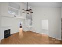 Spacious living room with vaulted ceilings and hardwood floors at 14922 Deshler Ct, Charlotte, NC 28273