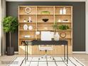 Modern home office with built-in shelving and desk at 4058 Skyboat Cir, Fort Mill, SC 29715