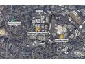 Aerial view highlighting property's location near Piedmont Town Center and SouthPark Mall at 5431 Park Rd, Charlotte, NC 28209