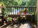 Private balcony with lush potted plants and city views at 325 Queens Rd # 15, Charlotte, NC 28204