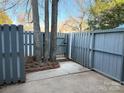 Private backyard with wooden fence and small patio area at 6130 Heathstone Ln, Charlotte, NC 28210