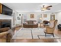 Spacious living room with hardwood floors and fireplace at 2430 Lazy Oak Dr, Lancaster, SC 29720