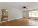 Bright living room features hardwood floors and ample space at 549 Spring Sw St, Concord, NC 28025