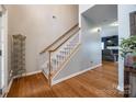 Hardwood floors and staircase in the entryway at 1345 Shimmer Light Cir, Rock Hill, SC 29732