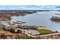 Aerial view of waterfront condos, boat slips and parking, showcasing lake access at 7831 Spinnaker Bay Dr # 314, Sherrills Ford, NC 28673