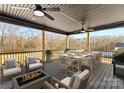 Relaxing covered patio with fire pit and outdoor dining area at 1215 Coppergate Dr, Salisbury, NC 28147