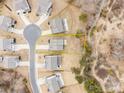 Aerial view of the house showcasing the property lines, cul-de-sac location, and surrounding neighborhood at 4551 Selhurst Dr, Indian Land, SC 29707