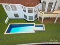 Rendering of a rectangular pool and deck adjacent to the house at 18805 Flat Shoals Dr, Cornelius, NC 28031