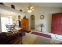 Open concept living room with access to kitchen and dining areas at 2038 Mallard Creek Dr, Rock Hill, SC 29732
