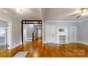 Spacious living room with hardwood floors and fireplace at 315 9Th Sw St, Conover, NC 28613